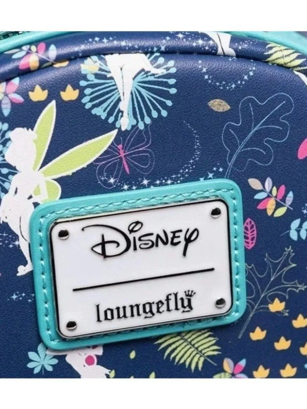 Loungefly Disney Peter Pan Teal Tinkerbell Glow In The Dark Mini Backpack NWT